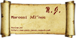 Marossi János névjegykártya