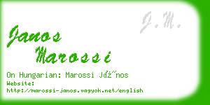 janos marossi business card